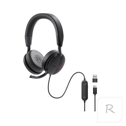 Dell | Pro Wired On-Ear Headset | WH5024 | Built-in microphone | ANC | USB Type-A | Black