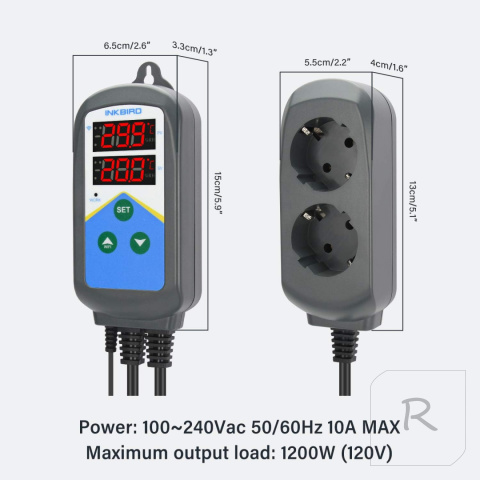 Inkbird ITC-306t-WIFI Termostat z kontrolą temperatury Wi-Fi Ogrzewanie