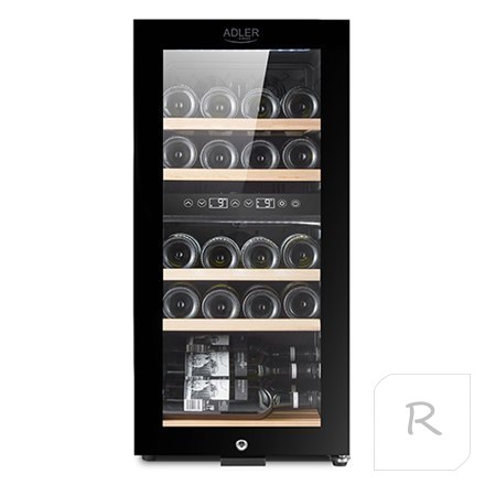 Adler | Wine Cooler | AD 8080 | Energy efficiency class G | Free standing | Bottles capacity 24 | Cooling type Compressor | Blac