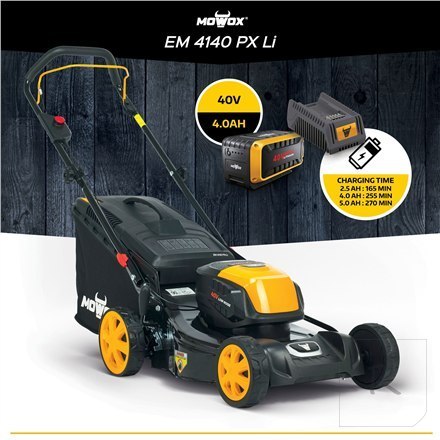 MoWox | 40V Comfort Series Cordless Lawnmower | EM 4140 PX-Li | Mowing Area 400 m²