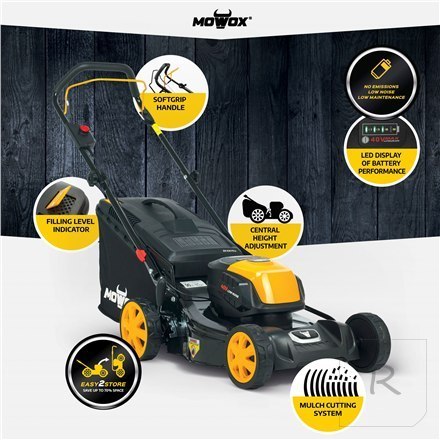 MoWox | 40V Comfort Series Cordless Lawnmower | EM 4140 PX-Li | Mowing Area 400 m²