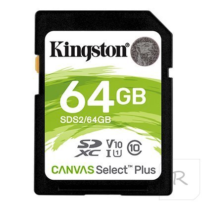 Kingston | Canvas Select Plus | UHS-I | 64 GB | SDXC | Flash memory class 10