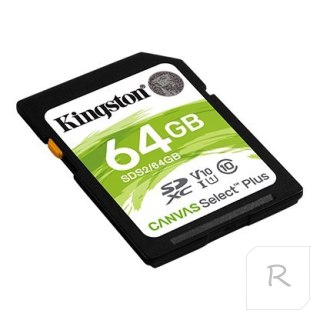 Kingston | Canvas Select Plus | UHS-I | 64 GB | SDXC | Flash memory class 10