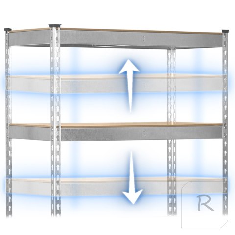 Regał metalowy magazynowy 183 x 90 x 45 cm Humberg HR-700 srebrny