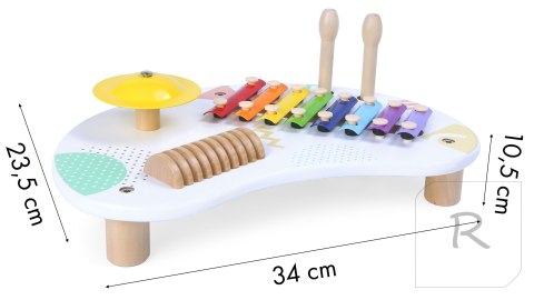 Stolik z instrumentami stół muzyczny cymbałki +18m ECOTOYS