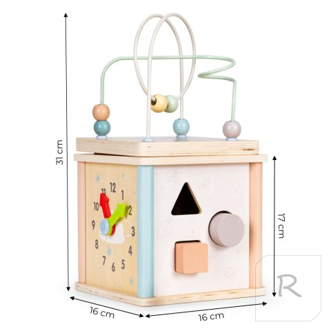 Drewniana kostka edukacyjna sorter klocki ECOTOYS