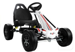 Gokart Biało-Czarny Monster Na Pedały Pompowane Koła