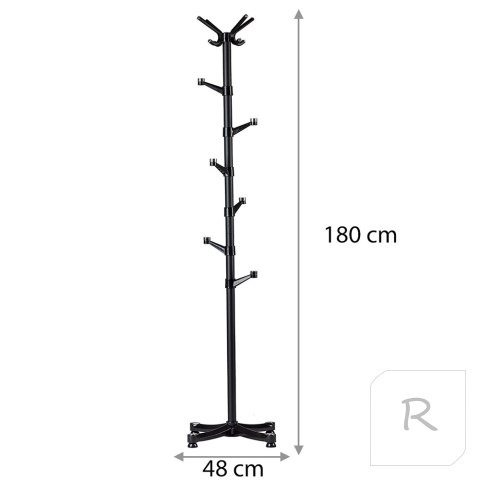 Wieszak na ubrania odzież stojący czarny
