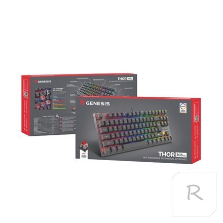 Genesis | THOR 303 TKL | Mechanical Gaming Keyboard | RGB LED light | US | Black | Wired | USB Type-A | 865 g | Replaceable "HOT