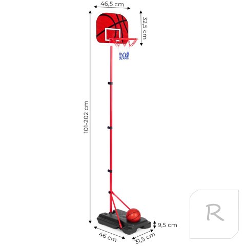 KOSZ DO KOSZYKÓWKI WOLNOSTOJĄCY DLA DZIECI | REGULACJA | POMPKA + PIŁKA