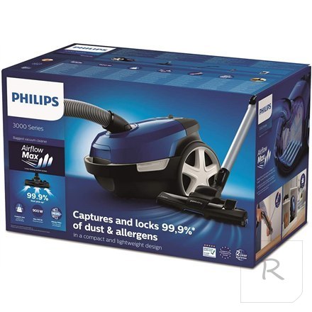 Philips | 3000 Series XD3110/09 | Vacuum cleaner | Bagged | Power 900 W | Dust capacity 3 L | Blue