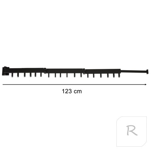 Suszarka na pranie wieszak ścienny składany czarny 114cm