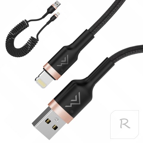 Kabel USB Typu A - USB Lightning 1,5m (spirala)