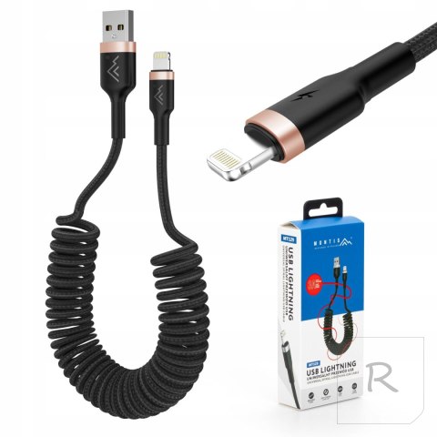 Kabel USB Typu A - USB Lightning 1,5m (spirala)