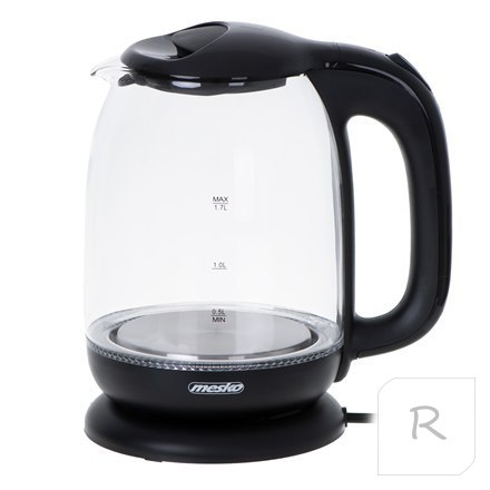 Mesko | Kettle | MS 1302b | Electric | 2200 W | 1.7 L | Glass | 360° rotational base | Black