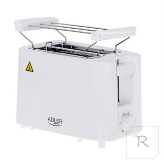 Adler | AD 3223 | Toaster | Power 750 W | Number of slots 2 | Housing material Plastic | White