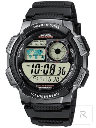 ZEGAREK MĘSKI CASIO AE-1000W 1BVDF (zd073g) - WORLD TIME + BOX