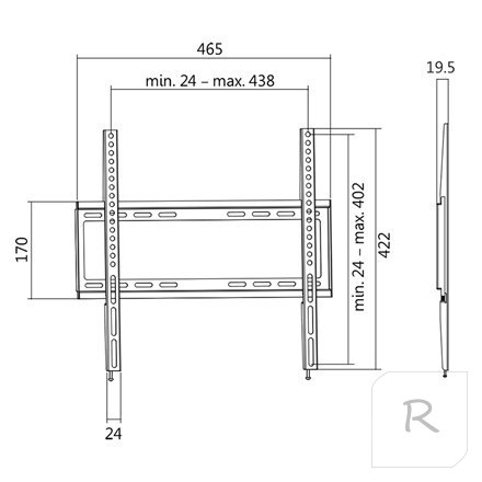 Logilink BP0009 TV Wall mount, 32-55"", fix, 19,5mm Logilink