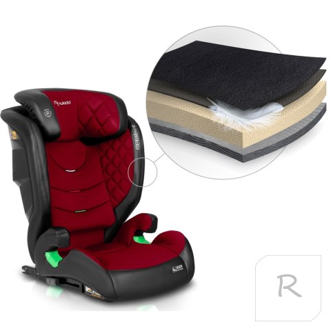 Fotelik samochodowy Nukido Louis czarno-czerwony 15-36 kg ISOFIX