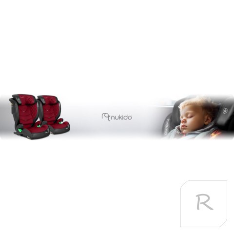 Fotelik samochodowy Nukido Louis czarno-czerwony 15-36 kg ISOFIX