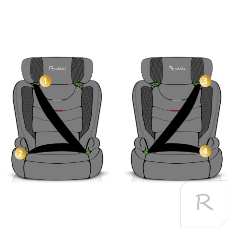 Fotelik samochodowy Nukido Louis czarno-szary 15-36 kg ISOFIX