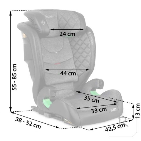 Fotelik samochodowy Nukido Louis czarno-szary 15-36 kg ISOFIX