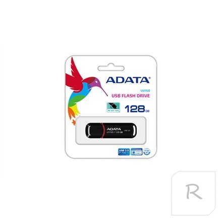 Pamięć USB ADATA UV150 o pojemności 128 GB z interfejsem USB 3.0 - Kolor Czarny