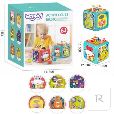 WOOPIE Kostka Sensoryczna Edukacyjna Montessori Sorter 6w1