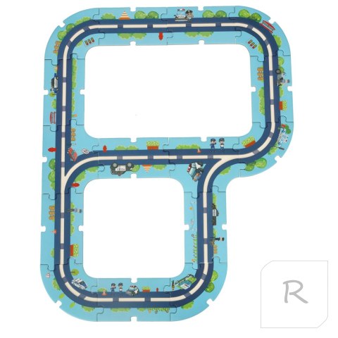 Tor samochodowy puzzle policja pojazdy miasto 47 elementów