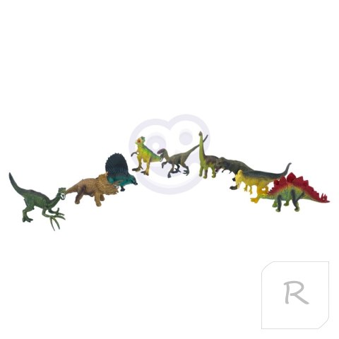 WOOPIE Zestaw Figurki Dinozaury 9szt. + Mata + Kuferek