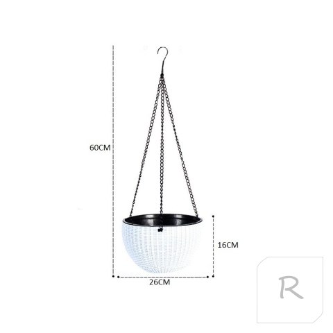 Doniczka wisząca szara duża PLASTER MIODU 26 cm ROS10GRAF