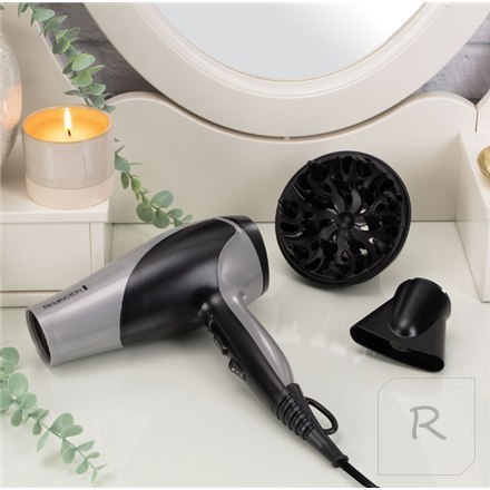 Hair Dryer | D3190S | 2200 W | Number of temperature settings 3 | Ionic function | Diffuser nozzle | Grey/Black