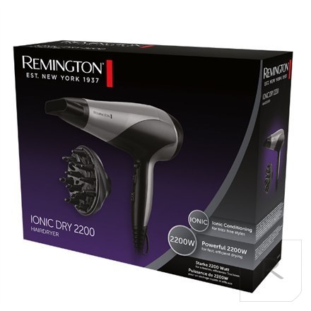 Hair Dryer | D3190S | 2200 W | Number of temperature settings 3 | Ionic function | Diffuser nozzle | Grey/Black