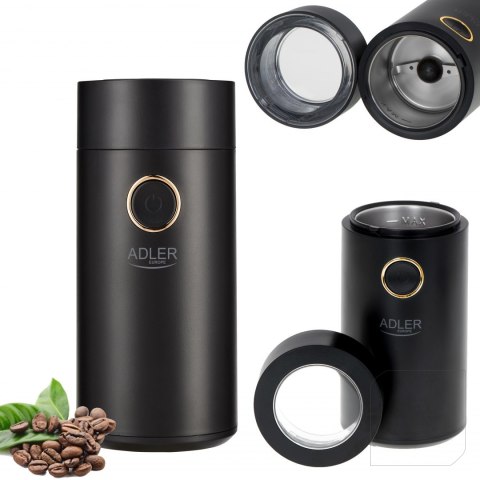 Adler | AD 4446bg | Coffee Mill | 150 W | Coffee beans capacity 75 g | Number of cups pc(s) | Black