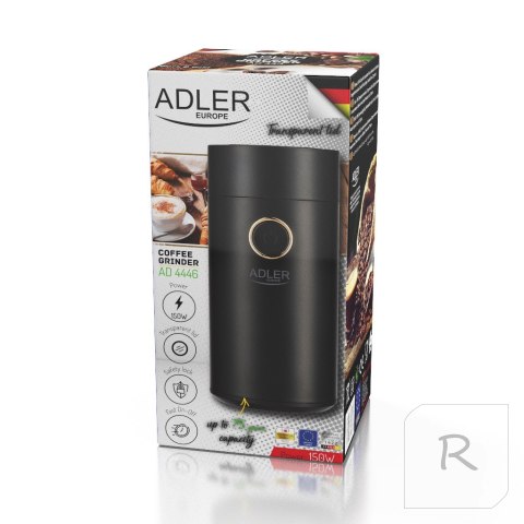 Adler | AD 4446bg | Coffee Mill | 150 W | Coffee beans capacity 75 g | Number of cups pc(s) | Black