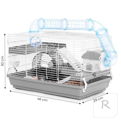 KLATKA DLA CHOMIKA ŚWINKI MORSKIEJ MYSZKI GRYZONI TUNEL KOŁOWROTEK DRABINA