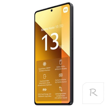 Xiaomi Redmi Note 13 w kolorze Grafitowym, 6.67"", AMOLED, 1080 x 2400 px, Procesor Mediatek Dimensity 6080, 8 GB RAM, 256 GB, D