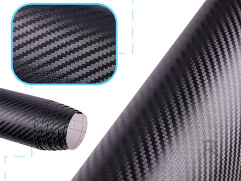 Folia rolka carbon 3D czarna 1,52x30m