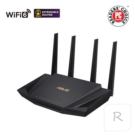 Asus | Wireless Wifi 6 Dual Band Gigabit Router | RT-AX58U | 802.11ax | 2402+574 Mbit/s | 10/100/1000 Mbit/s | Ethernet LAN (RJ-