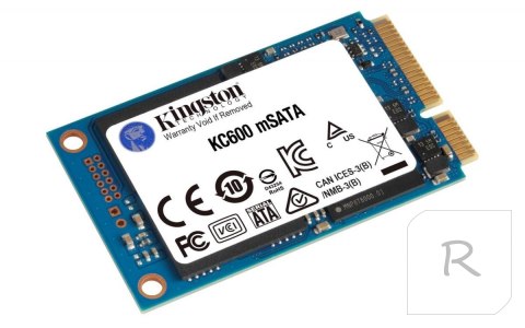 Kingston | KC600 | 256 GB | SSD form factor | SSD interface mSATA | Read speed 550 MB/s | Write speed 500 MB/s