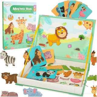 Książeczka magnetyczna układanka puzzle na magnes zwierzęta safari 47el.