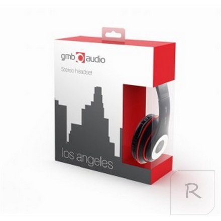 Gembird | Stereo headset, ""Los Angeles"" + microphone, passive noise canceling | Black