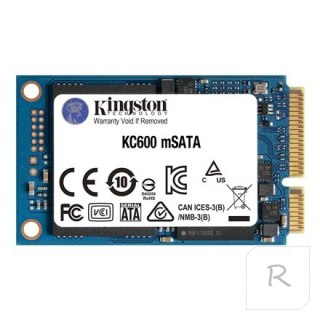 Kingston | KC600 | 1000 GB | SSD form factor | SSD interface mSATA | Read speed 550 MB/s | Write speed 520 MB/s