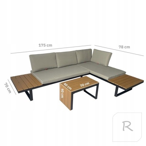 Zestaw mebli ogrodowych Nuforma narożnik sofa stolik