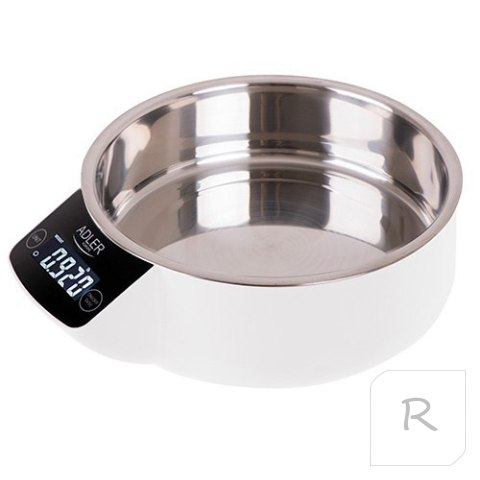 Adler | Kitchen scale with a bowl | AD 3166 | Maximum weight (capacity) 5 kg | Graduation 1 g | Display type LCD | White