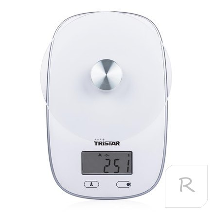 Tristar KW-2445 Kitchen scale, White Tristar | Kitchen scales | KW-2445 | Maximum weight (capacity) 5 kg | Graduation 1 g | Disp