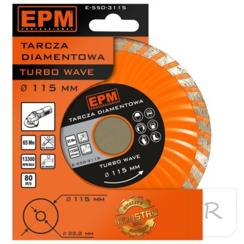 TARCZA DIAMENTOWA TURBO WAVE 115MM EPM PROFESSIONAL