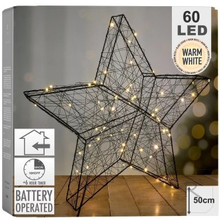 Gwiazda świecąca czarna 60 LED 50 cm