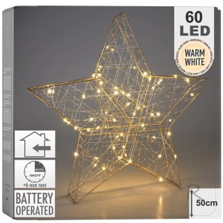 Gwiazda świecąca złota 60 LED 50 cm