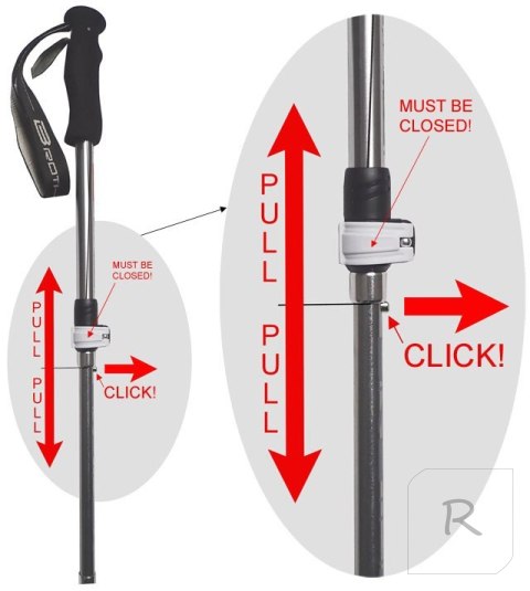 Kije Trekkingowe Regulowane 5 - częściowe ACRA 115 - 135 cm